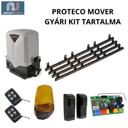 PROTECO Mover 15 kapuautomatika szett,  komplett beépítésre alkalmas csomag maximum 1500 kg-os toló vagy úszókapuhoz